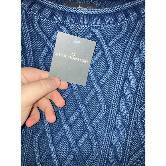 NWT L.L. Bean blue Fisherman sweater size XXL Mens could fit an XXXL Womens - Picture 6 of 6